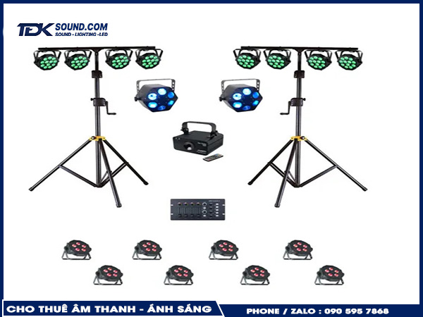Hệ thống đ&egrave;n par LED trong g&oacute;i cho thu&ecirc; &aacute;nh s&aacute;ng s&acirc;n khấu cơ bản