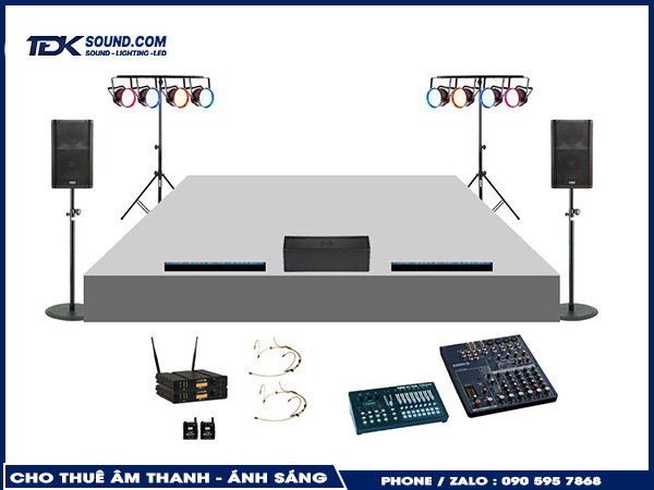 Cho thu&ecirc; &aacute;nh s&aacute;ng s&acirc;n khấu cơ bản cho sự kiện khai trương